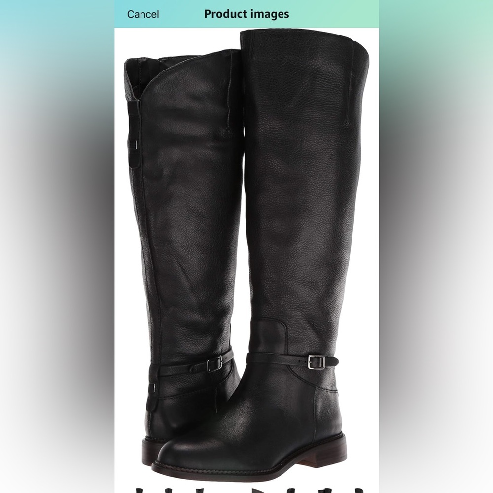 Franco Sarto Black Tall Leather Riding Boots